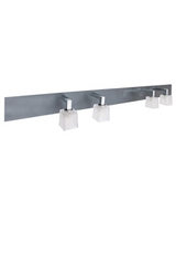 Quadra wall lamp for double washbasin slate finish support and sandblasted glass shade. Concept Verre. Quadra wall lamp for double washbasin slate finish support and sandblasted glass shade. Concept Verre.