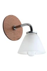 Wall lamp in sandblasted glass and light oak Bemol. Concept Verre. Wall lamp in sandblasted glass and light oak Bemol. Concept Verre.