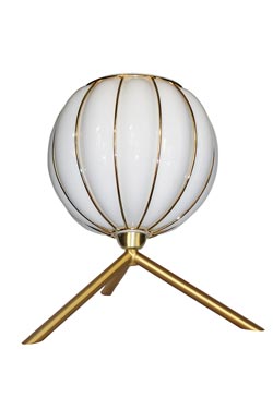 Casamance lampe de table boule en verre et laiton brossé. Concept Verre. 