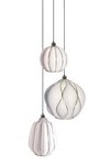 Casamance suspension 3 lumières en métal chromé. Concept Verre. 