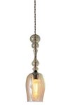 Harem grande suspension orientale en verre ambré et ondulé. Concept Verre. 