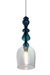 Jemma suspension en verre bleu et transparent. Concept Verre. 
