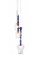 Harem blue and white pendant 3 lights. Concept Verre. 