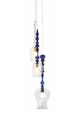 Harem blue and white pendant 3 lights. Concept Verre. Harem blue and white pendant 3 lights. Concept Verre.