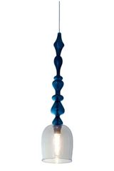Harem large hanging lamp blue glass oriental style. Concept Verre. 