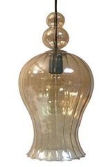 Harem large spendant in amber glass of oriental inspiration. Concept Verre. Harem large spendant in amber glass of oriental inspiration. Concept Verre.