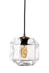Senso geometric pendant in clear glass. Concept Verre. 