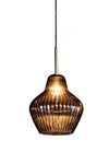 Serail pendant round pleated glass bronze. Concept Verre. 