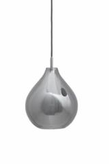 Water drop pendant in chrome glass and satin glass Circé. Concept Verre. 