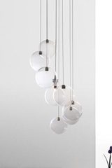 Sweet suspension 7 bulles de verre + 1 ampoule. Concept Verre. Sweet suspension 7 bulles de verre + 1 ampoule. Concept Verre.