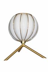 Casamance glass ball and brushed brass table lamp. Concept Verre. 