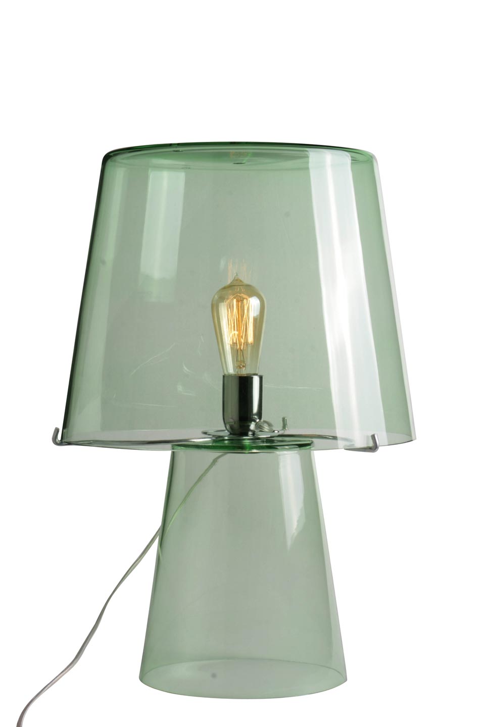 Hermes Retro Table Lamp In Light Green Glass Luminaire Concept Verre Ref 19050040