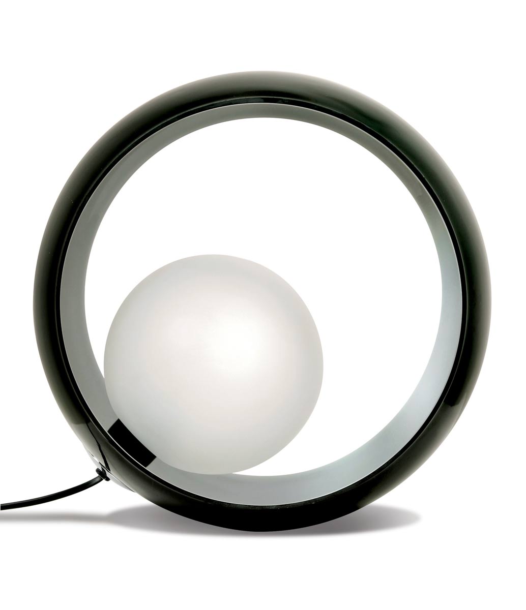 Okio black triplex glass table lamp. Concept Verre. 