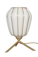 Selene lantern table lamp white opal glass and brushed brass. Concept Verre. Selene lantern table lamp white opal glass and brushed brass. Concept Verre.