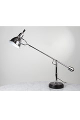 Desk lamp E. Buquet in chromed metal and black wooden base. Contract&More. Desk lamp E. Buquet in chromed metal and black wooden base. Contract&More.