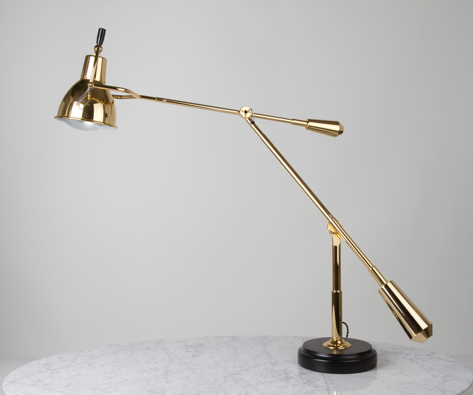 Large Desk Lamp Eb27 Design E Buquet Polished Brass