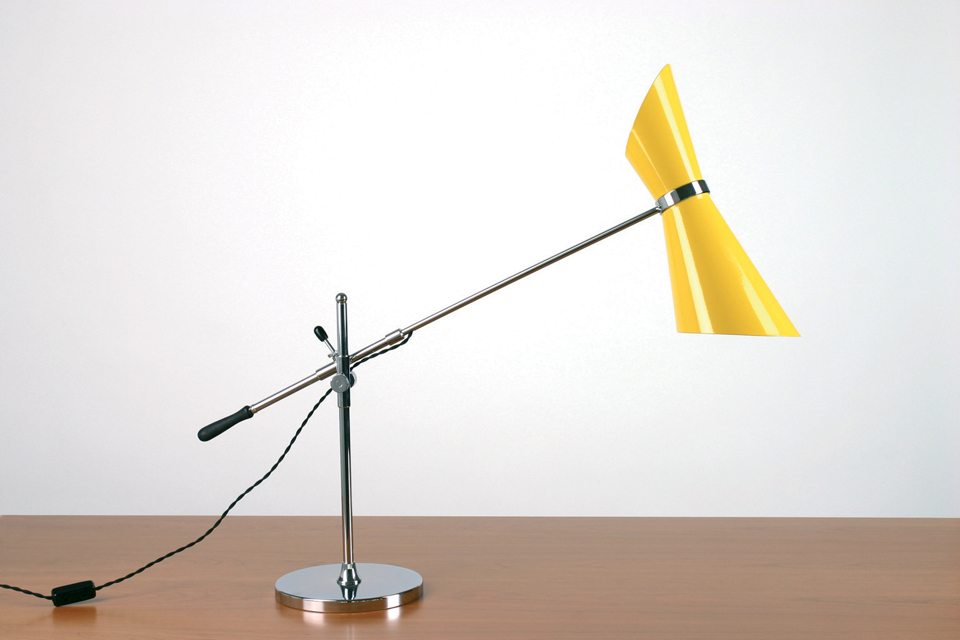 Stilnovo 1950 Yellow Metal Desk Lamp Contract More Lampe De