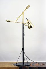 Floor lamp by E.Buquet polished gold metal. Contract&More. 
