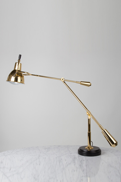 Grande lampe de bureau EB27 Design E. Buquet en laiton poli . Contract&More. 