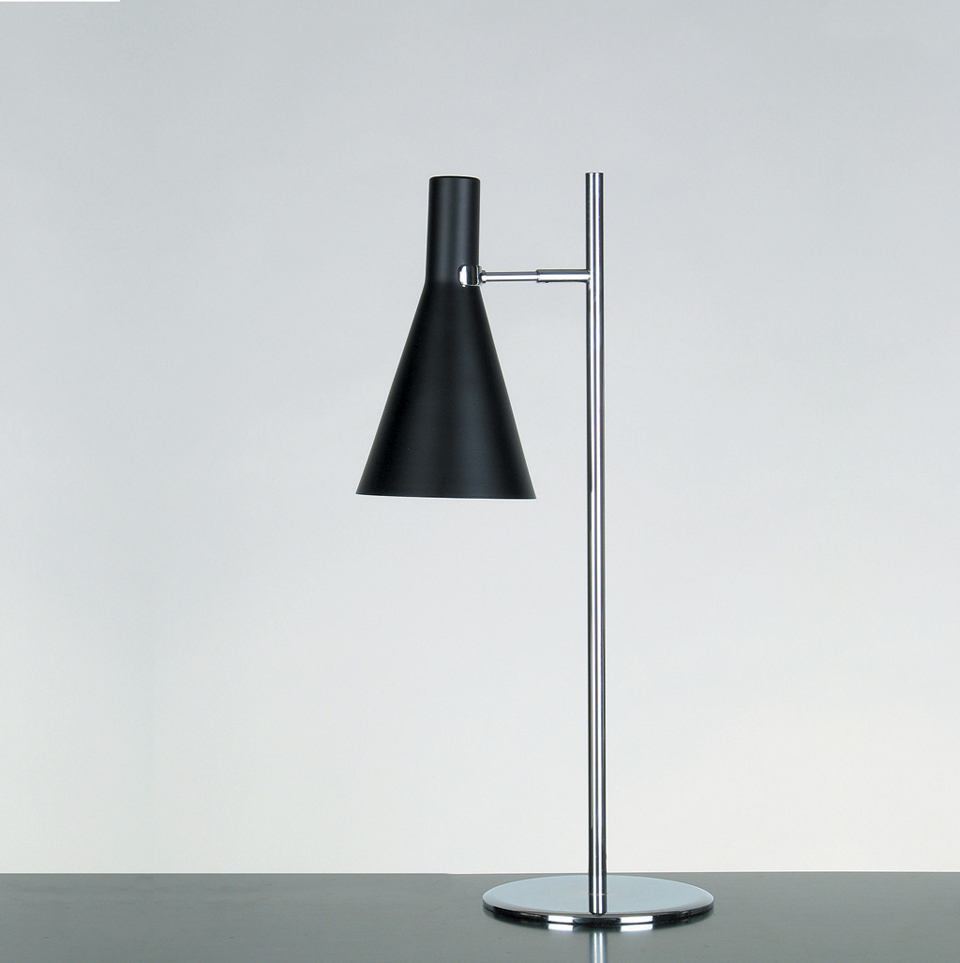 Lampe de table en métal noir et chromé Stilnovo. Contract&More. 