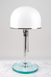 Lampe de table en verre et métal chromé. Contract&More. 