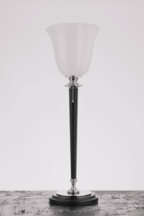 Lampe de table tulipe Art-Déco chromée MAZDA. Contract&More. Lampe de table tulipe Art-Déco chromée MAZDA. Contract&More.