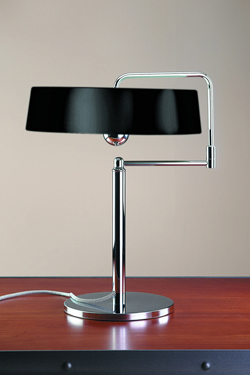 Black and chrome table lamp by Pierre Chareau. Contract&More. 