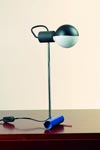 Retro blue, red and chrome table lamp. Contract&More. 