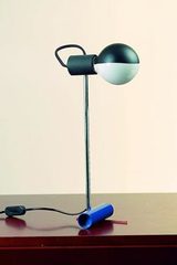 Retro blue, red and chrome table lamp. Contract&More. Retro blue, red and chrome table lamp. Contract&More.