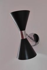 Wall lamp black lacquered double cone. Contract&More. 