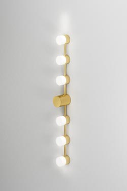Backstage 6-light bathroom wall lamp in polished brass. CVL Luminaires. 