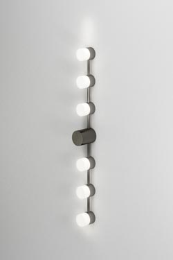 Backstage 6-light bathroom wall lamp in polished graphite. CVL Luminaires. 