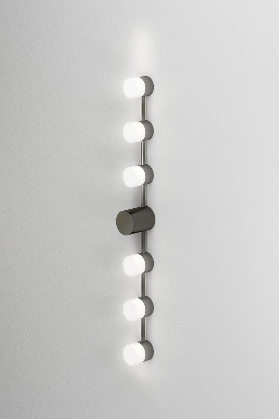 Backstage 6 light bathroom wall lamp in polished graphite CVL