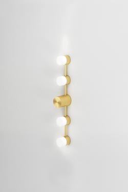 Backstage 4-light bathroom wall lamp in satin brass. CVL Luminaires. 