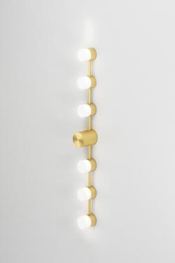 Backstage 6-light bathroom wall lamp in satin brass. CVL Luminaires. 