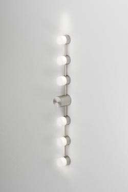 Backstage 6-light bathroom wall lamp in satined nickel. CVL Luminaires. 