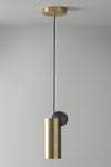 Calée V3 suspension design, cylindrique, graphite et dorée . CVL Luminaires. 