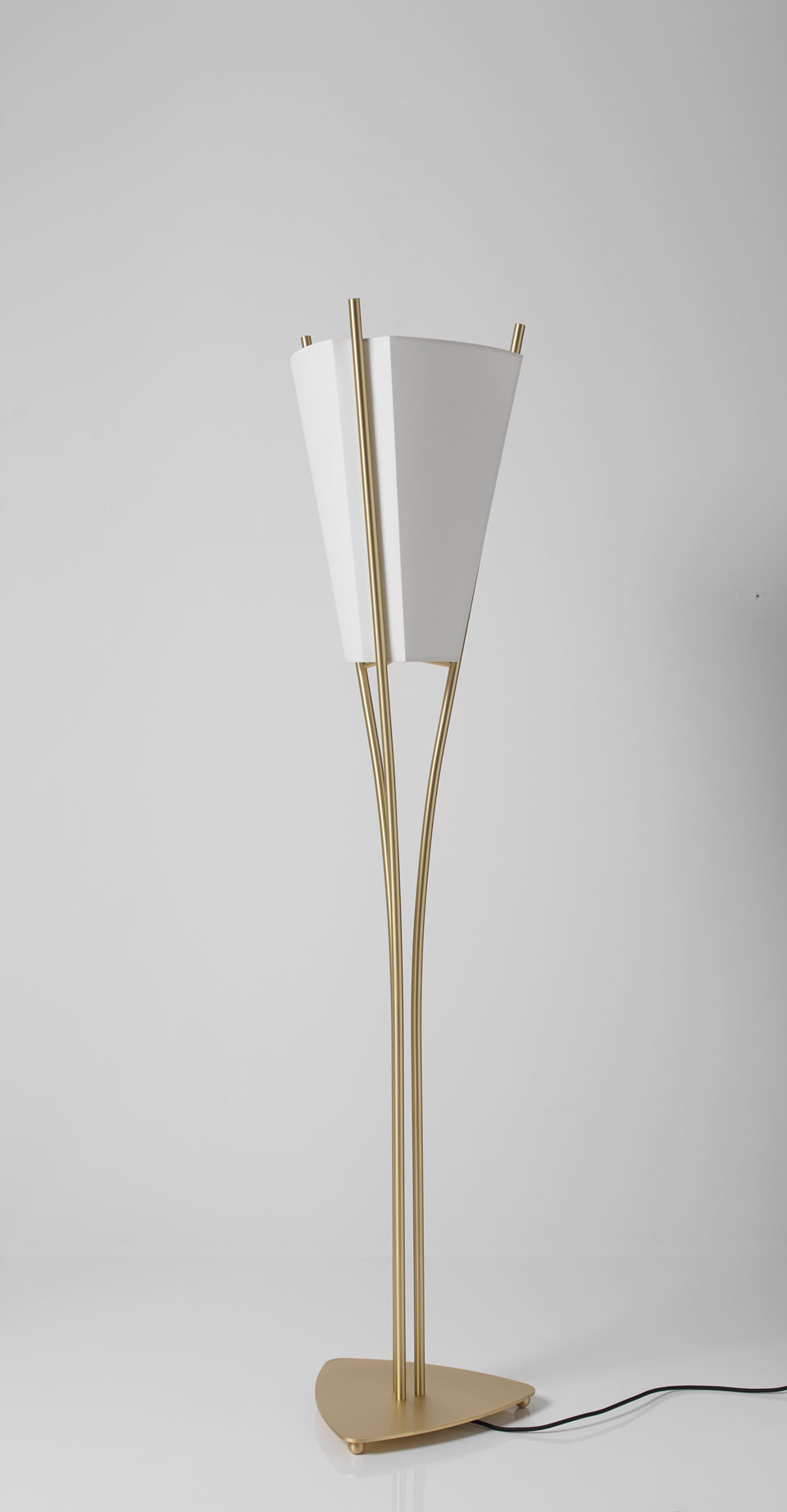 Curve Design Floor Lamp Small Model In Satin Br Cvl Curve Design Floor Lamp Small Model