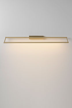 LINK 725 rectangular wall lamp in satin brass, LED lighting. CVL Luminaires. 