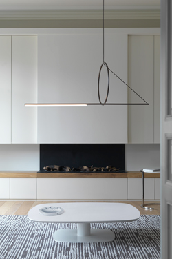 Ultra-design pendant, hanging circle, satin graphite finish. CVL Luminaires. 