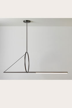 Ultra-design pendant, hanging circle, satin graphite finish. CVL Luminaires. 