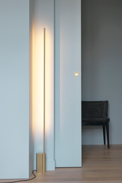 LINK ultra-design floor lamp, hexagonal base and LED lighting. CVL Luminaires. 