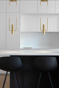 Storm pendant in satin brass. CVL Luminaires. 