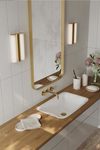Gamma applique de salle de bain 2 lumières en cuivre satiné. CVL Luminaires. 