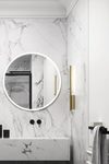 IP Link bathroom wall light in satin brass 58cm. CVL Luminaires. 
