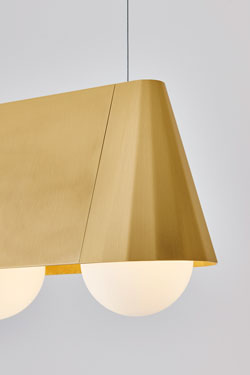 Cornet retro golden pendant lamp 3 lights . CVL Luminaires. 