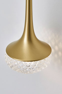 Flea contemporary wall light in gold trumpet. CVL Luminaires. 