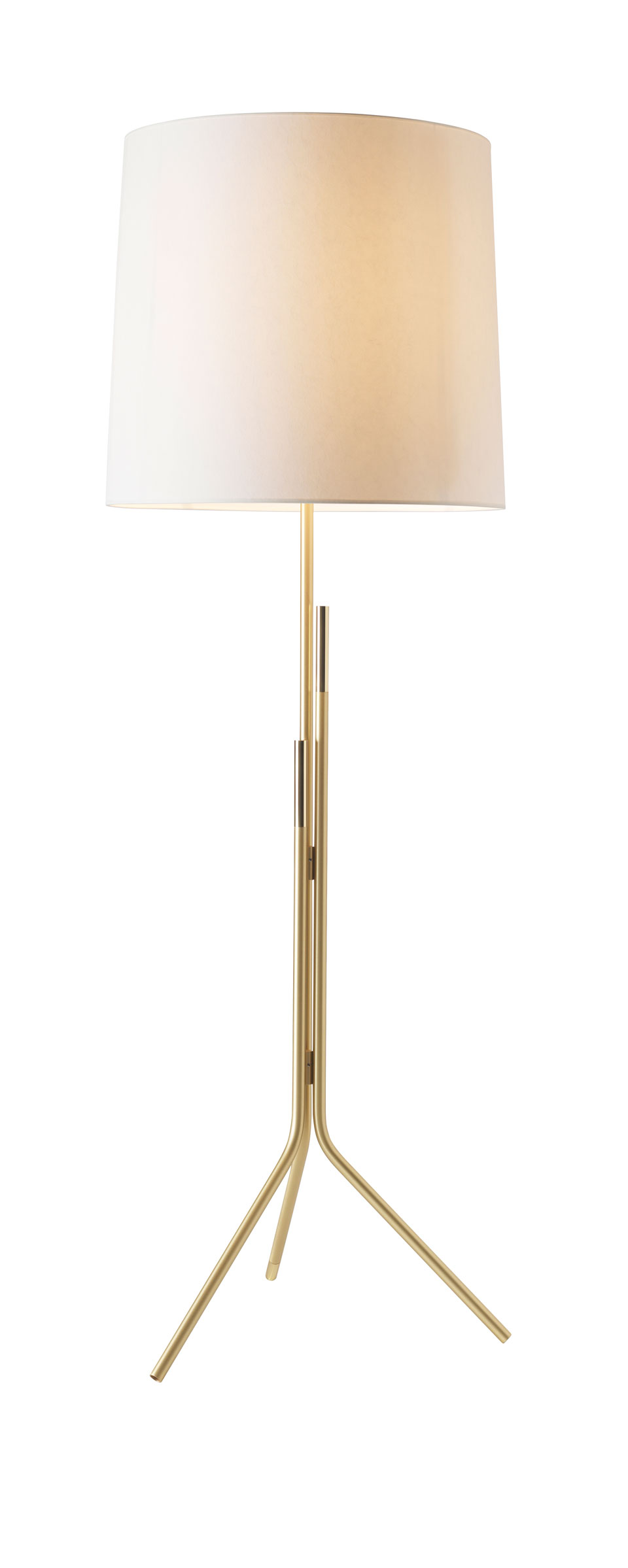 Design floor lamp, matte and glossy gold, Ellis. CVL Luminaires. 