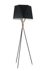 Large floor lamp tripod in black metal and copper Solitaire. CVL Luminaires. 