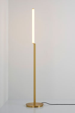 Signal solo 176 minimalist floor lamp in gold. CVL Luminaires. 